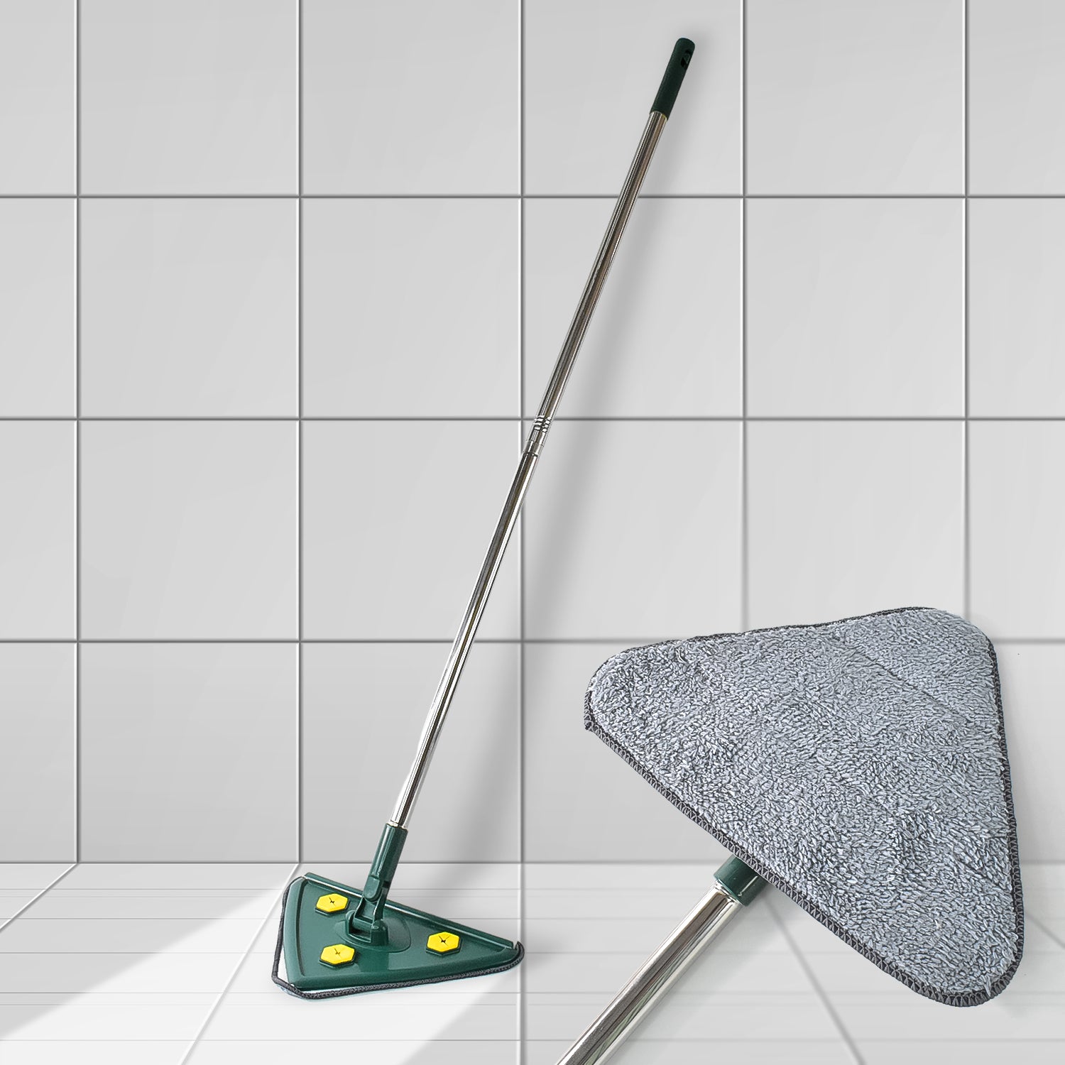 2-in-1 Extendable Triangle Mop – Retractable, 360° Rotating, Telescopic & Reusable Mop Heads (1 Pc) 2-in-1 Extendable Triangle Mop – Retractable, 360° Rotating, Telescopic & Reusable Mop Heads (1 Pc)